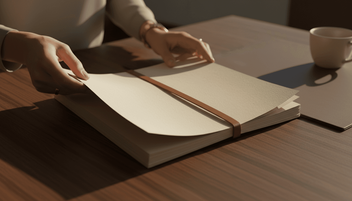 Hands reviewing placement documents with careful attention